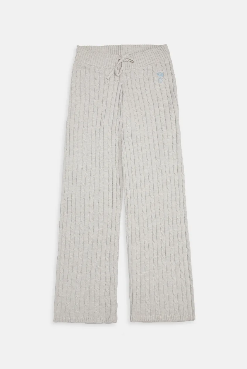 Grey Marl Cable Knit Straight Leg Pants - XL / Grey: the shop's own photo