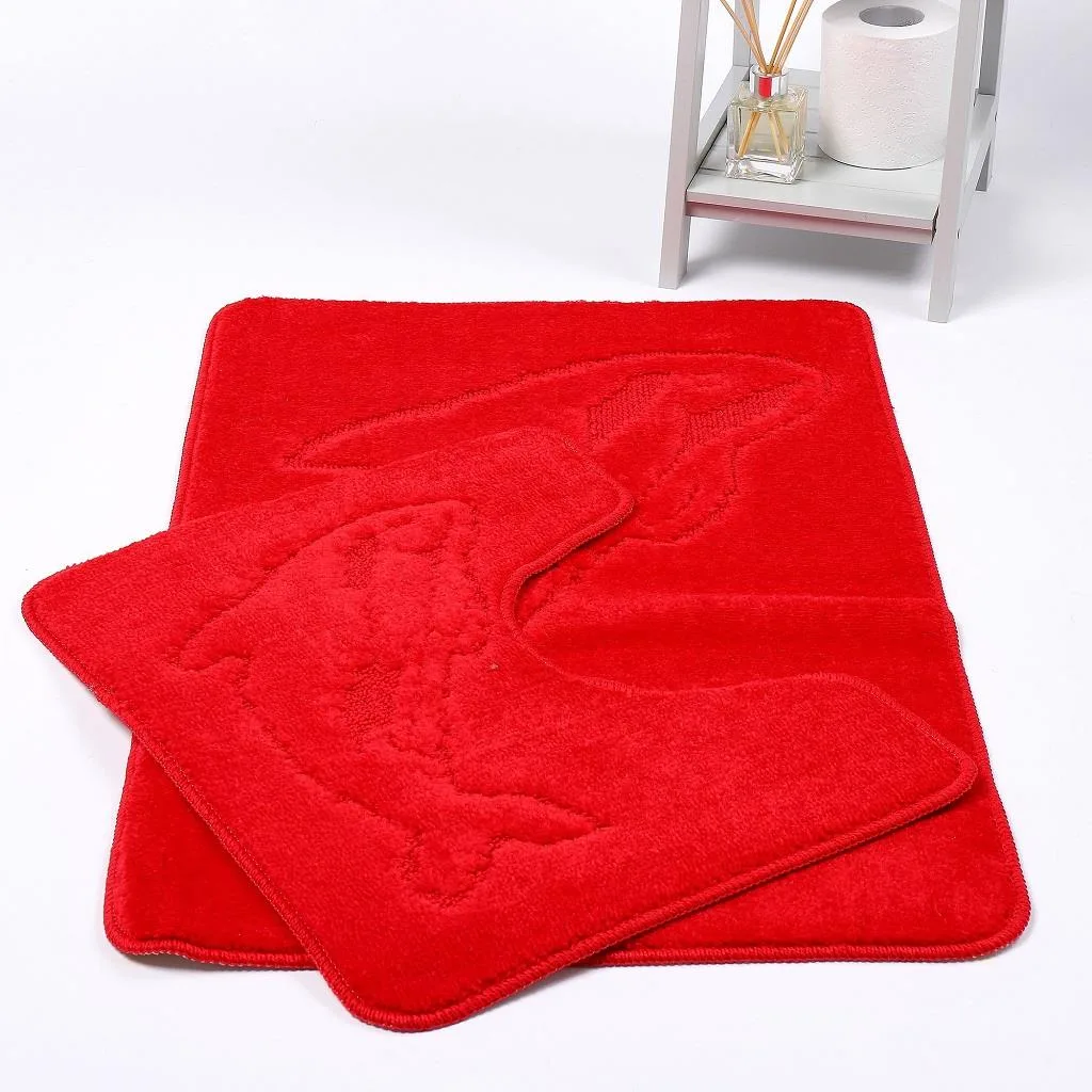 Dolphin 2pc Bath Mat and Pedestal Set - Red: the shop's own photo