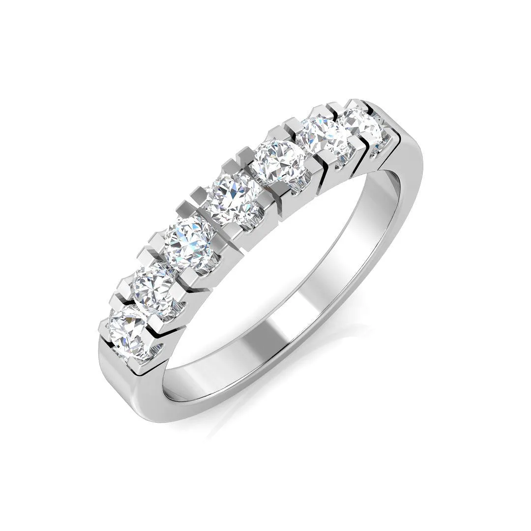 7-Stone Natural Round Cut Diamond Ring Prong-Set - Lab Grown Diamond / 0.50 Carat / 18k Yellow Gold: the shop's own photo