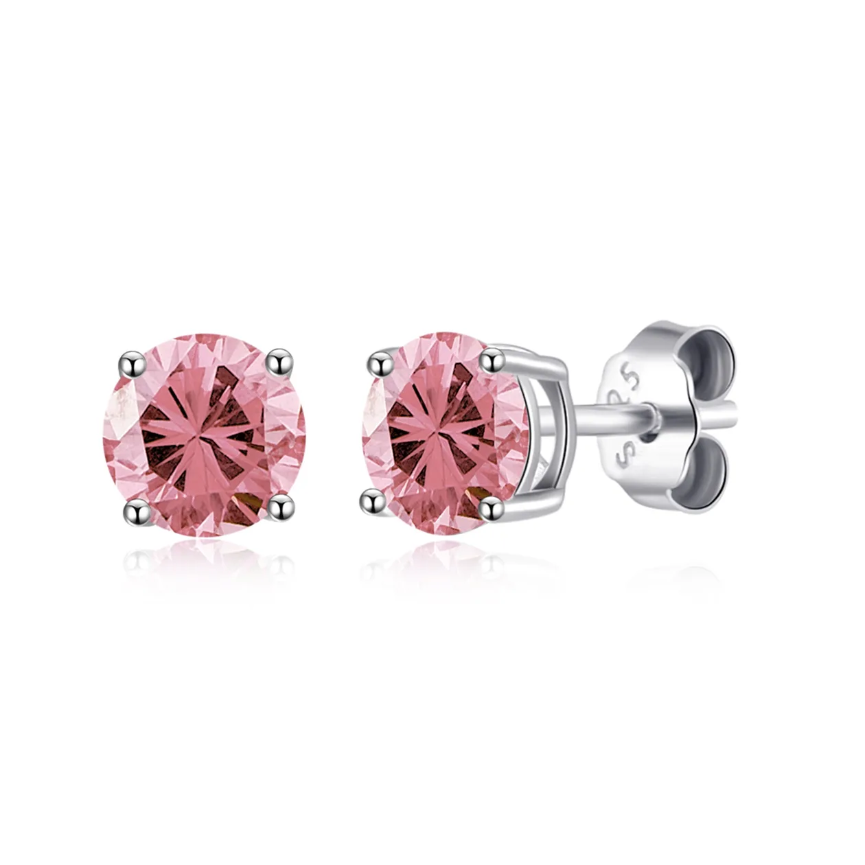 Sterling Silver October (Tourmaline) Birthstone Earrings Created with Zircondia® Crystals: the shop's own photo