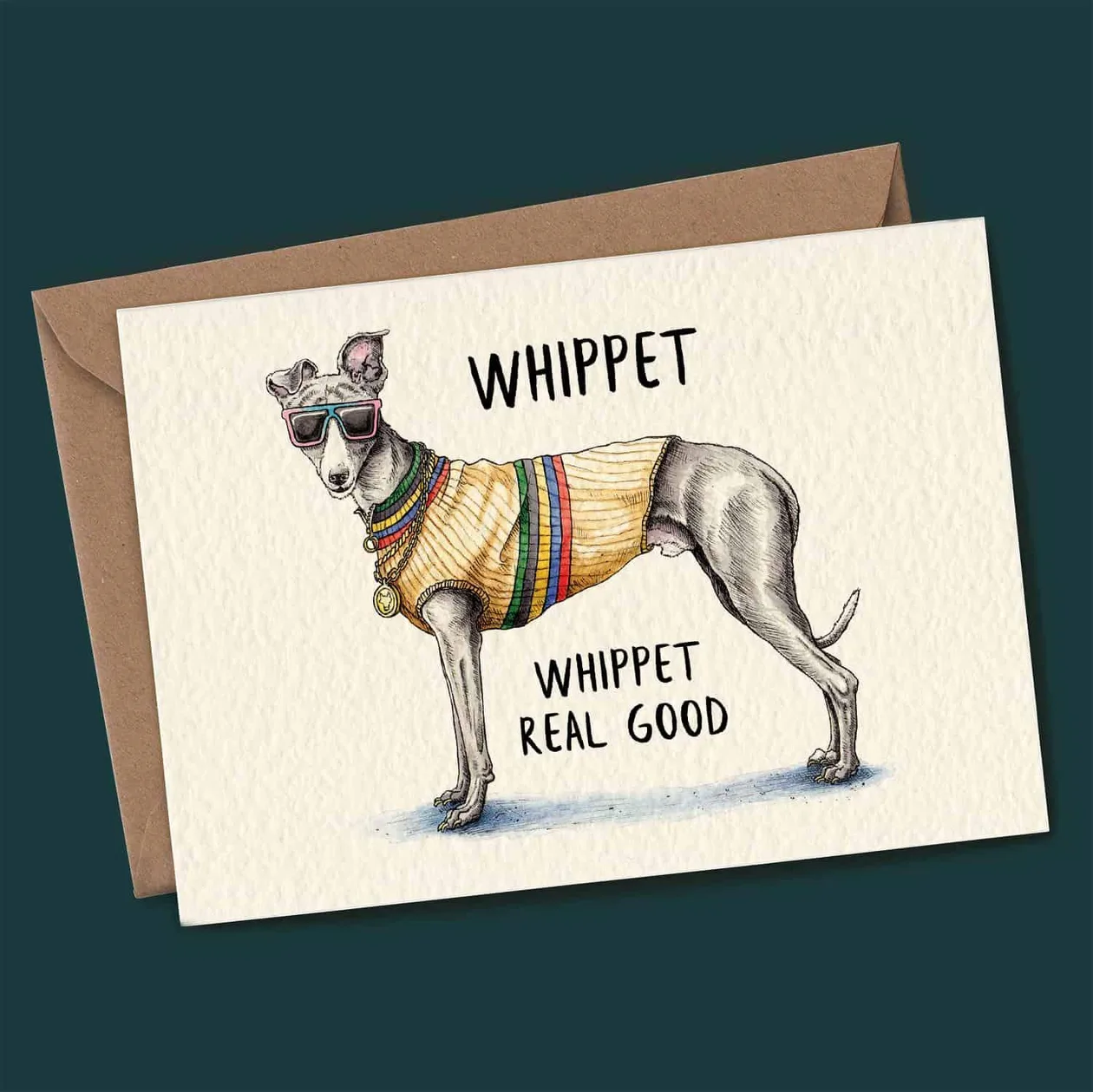 Whippet Dog Themed Card - Birthday Card - Blank Card: the shop's own photo