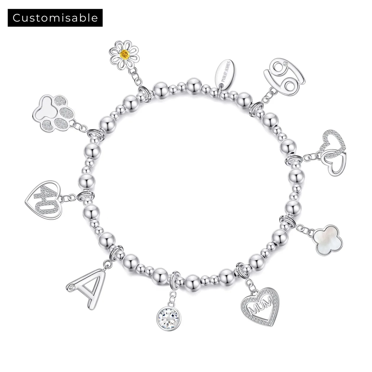 Beaded Stretch Bracelet with Option of Charms: the shop's own photo