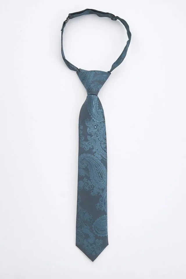 Junior Teal Paisley Tie: the shop's own photo