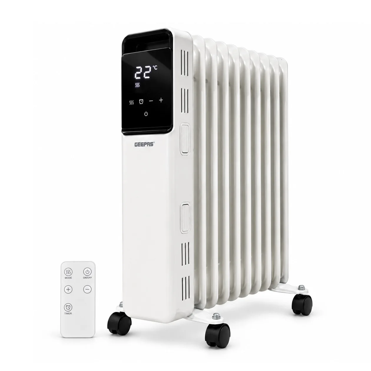 Oil-Filled Touchscreen Digital Oil-Filled Radiator Heater With Remote - White / 11-Fin: the shop's own photo