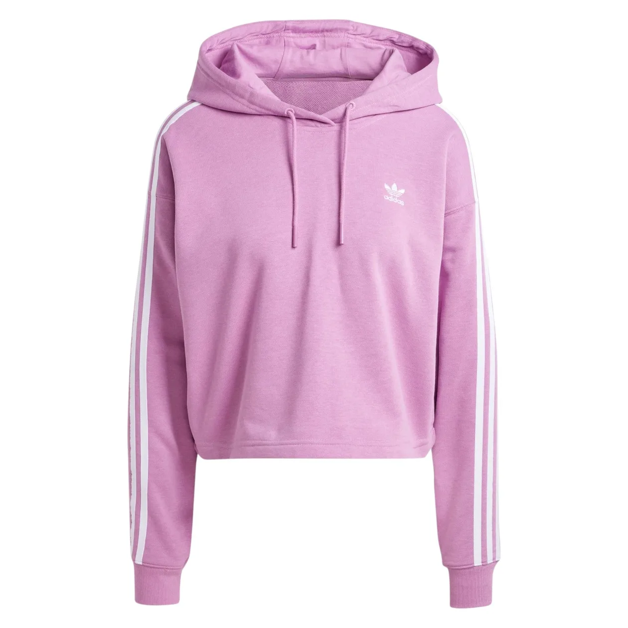adidas Originals Women's Adicolor 3-Stripes Short Hoodie - Preloved Purple | Size: L: the shop's own photo