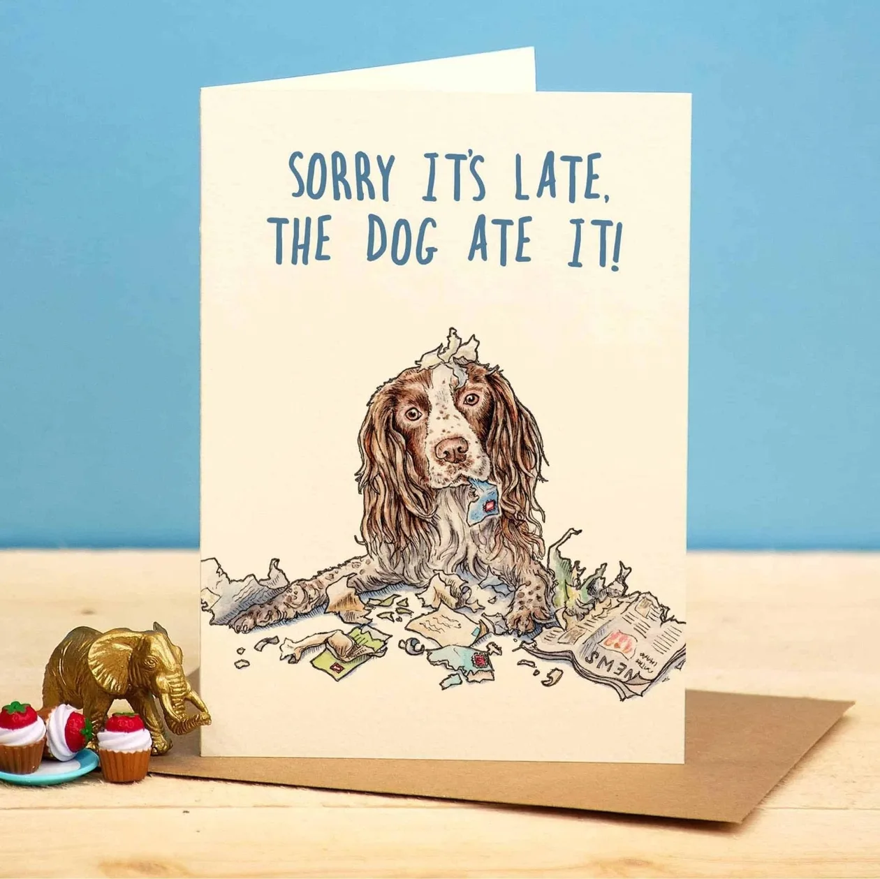 Late Spaniel Card - Birthday Card: the shop's own photo