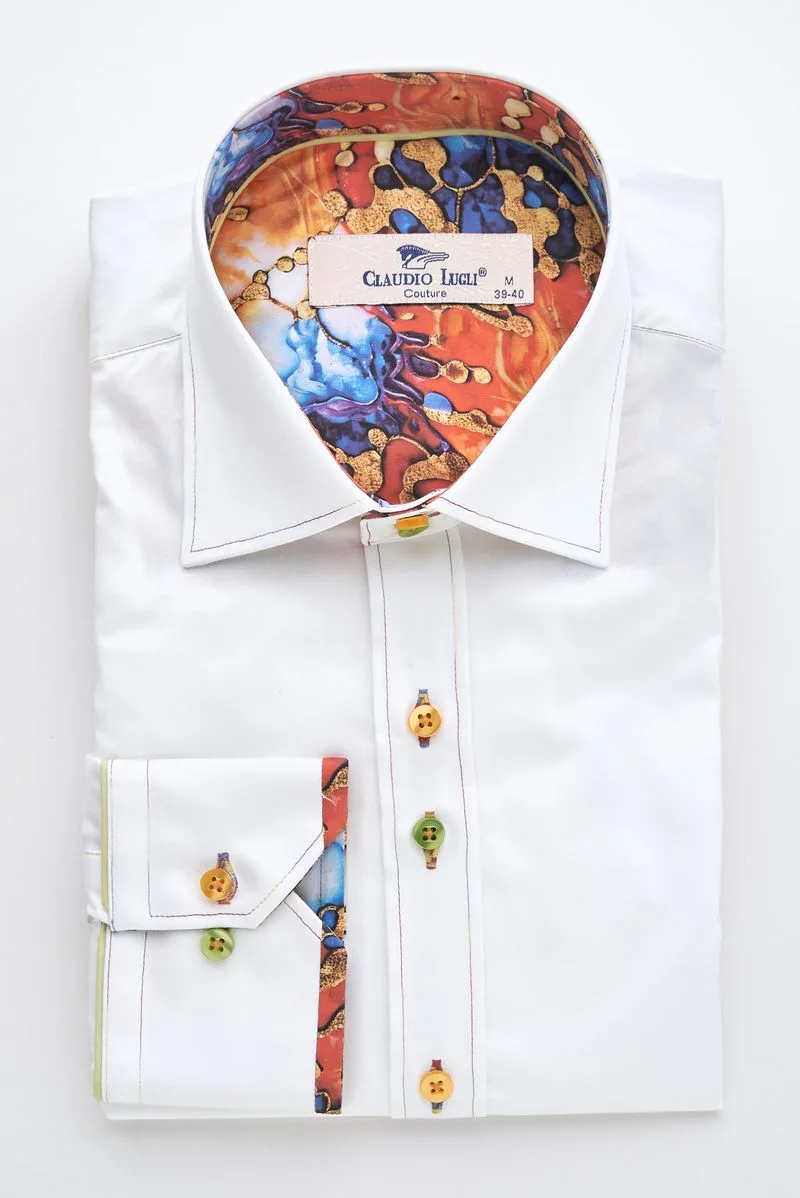 White Shirt with Paint Trim: the shop's own photo