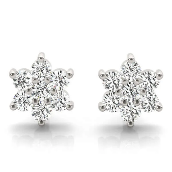 0.20Ct Lab Grown Diamond Flower Stud Earrings in Gold - 18k Yellow Gold: the shop's own photo
