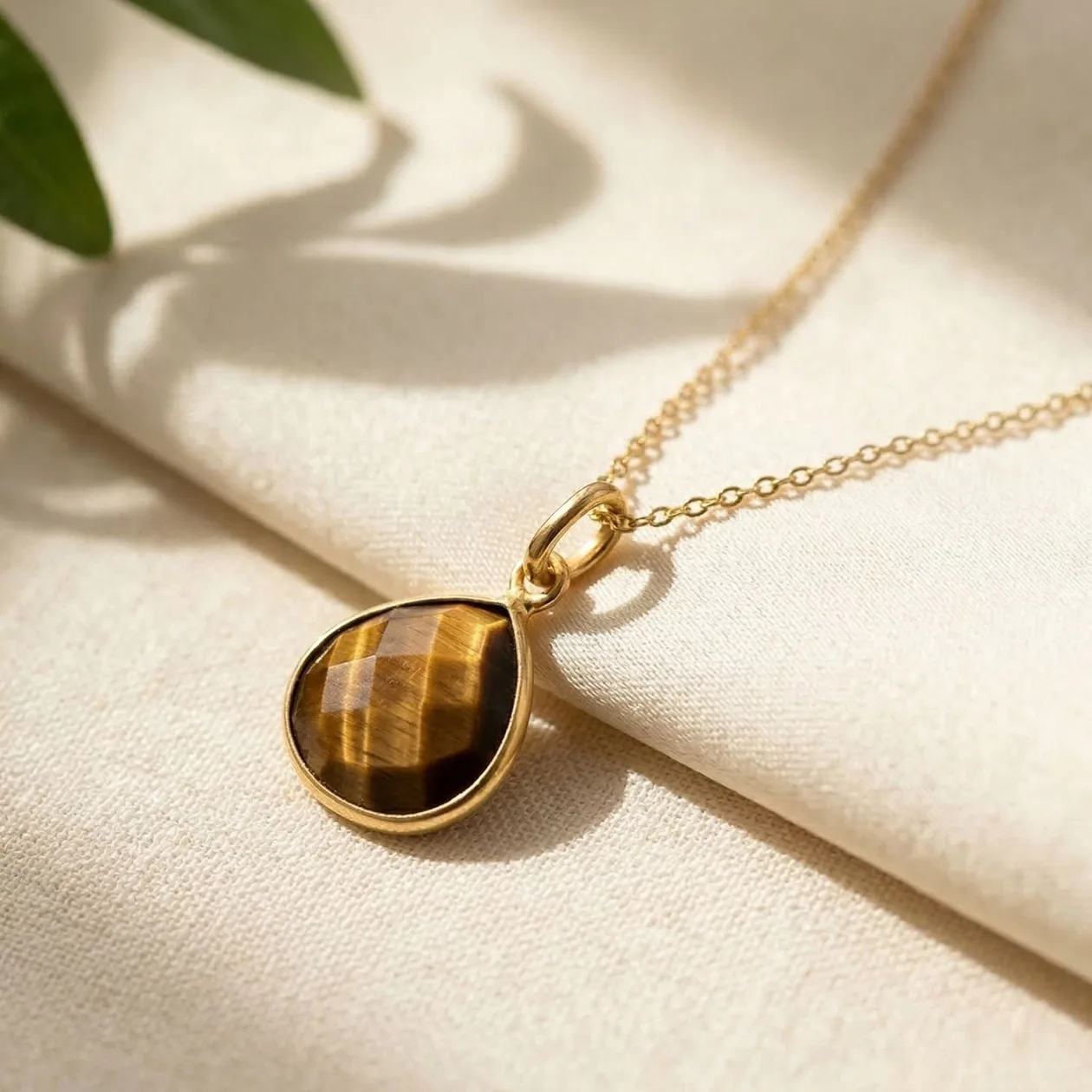 18ct Gold Vermeil Tiger's Eye Gemstone Necklace: the shop's own photo