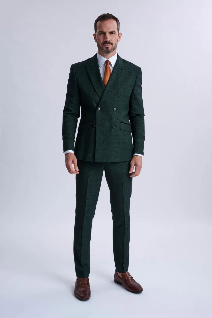 Caridi Olive Double Breasted Two Piece Suit: the shop's own photo