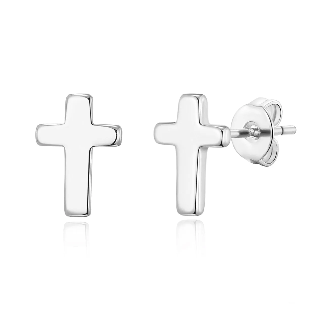 Silver Plated Cross Stud Earrings: the shop's own photo