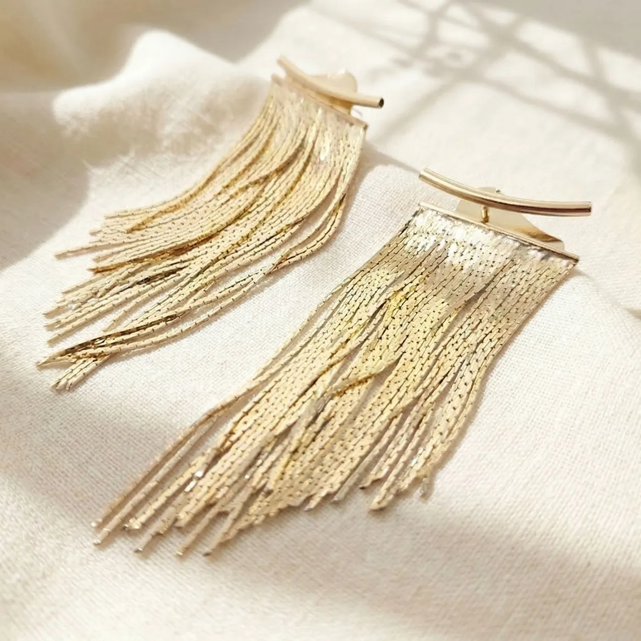 18ct Gold Plated Waterfall Party Tassel Earrings: the shop's own photo