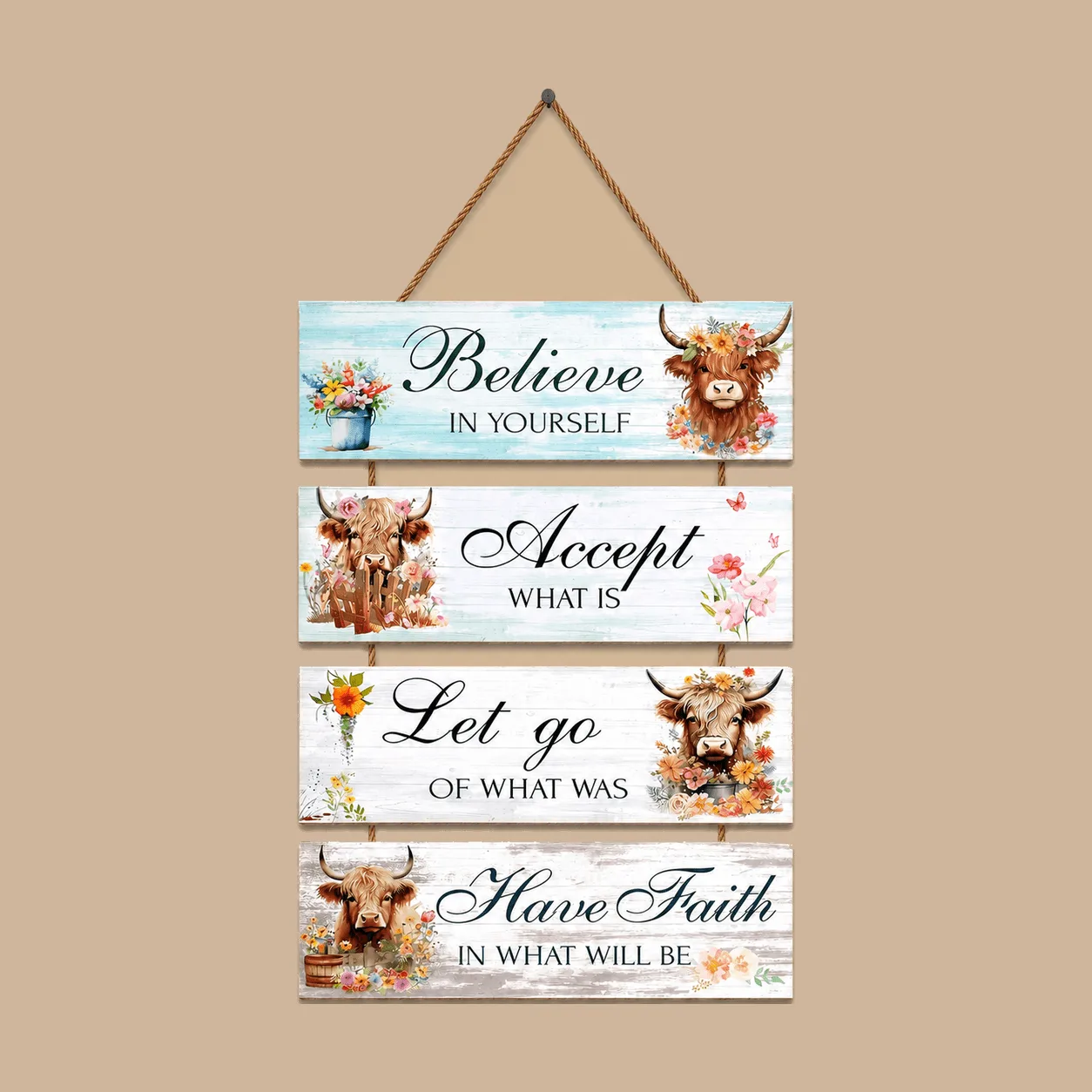 Highland Cow Wooden Sign: the shop's own photo