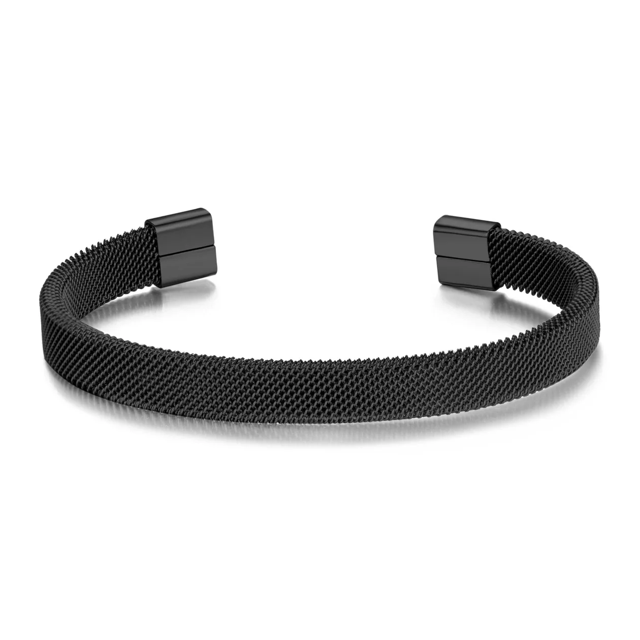Men's Black Stainless Steel Mesh Cuff Bracelet: the shop's own photo