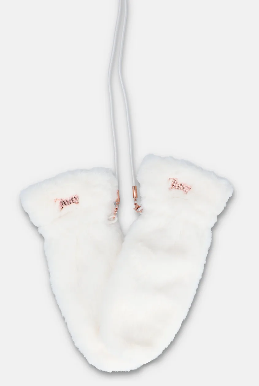 CREAM FAUX FUR MITTENS - ONE / Cream: the shop's own photo