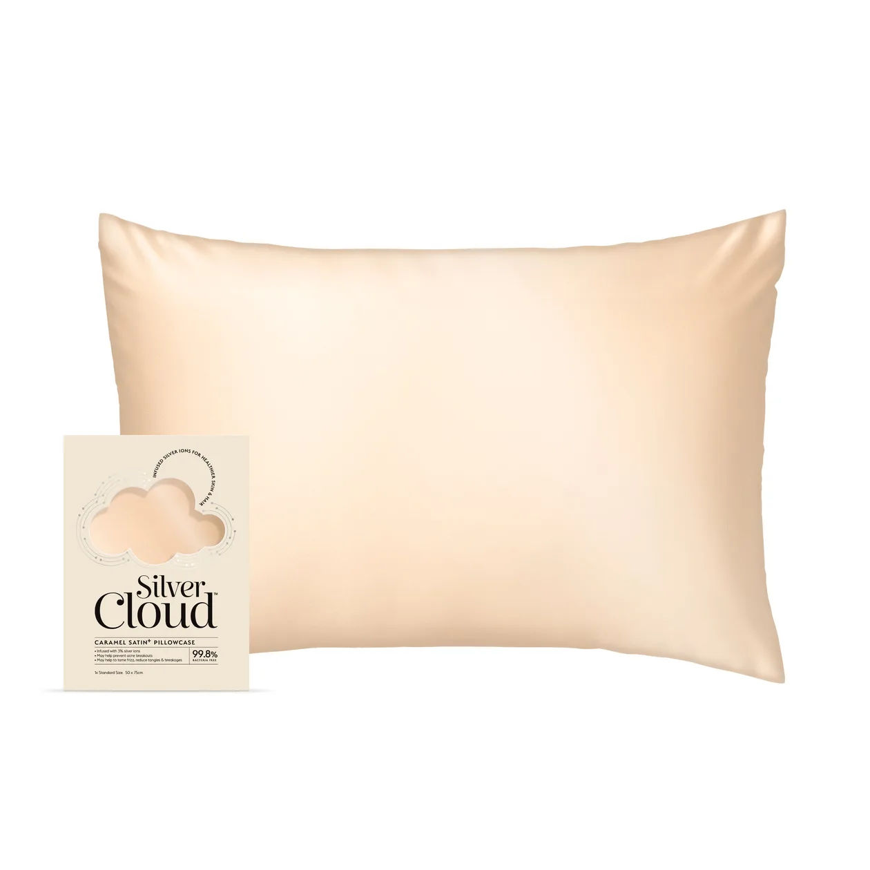 Caramel Satin Pillowcase With Silver Ions: the shop's own photo