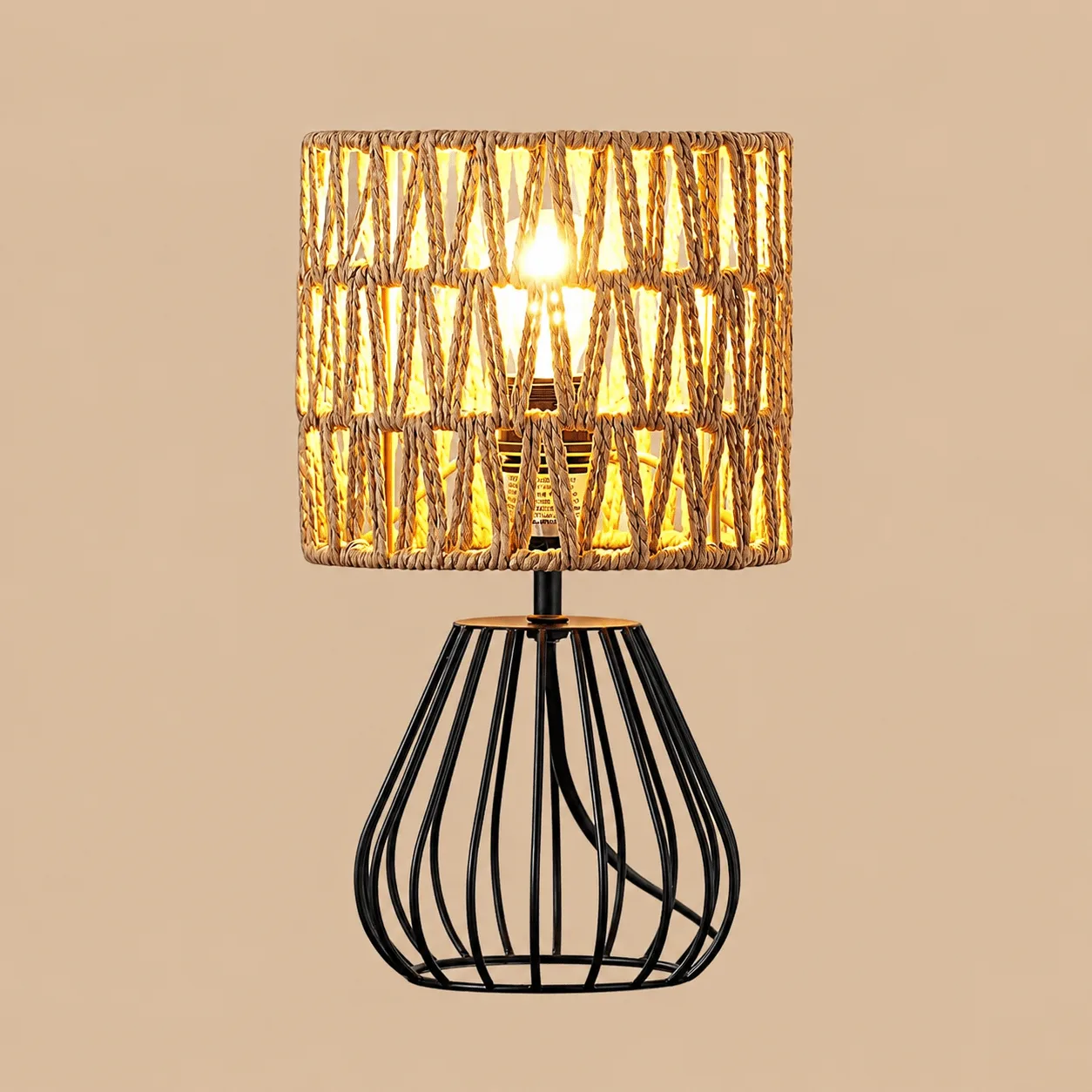 EDISHINE Boho Rattan Table Lamp: the shop's own photo
