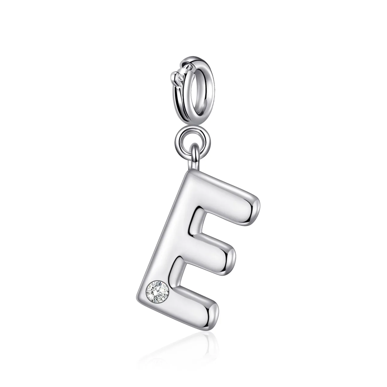 Clip On Initial Charms Letter A-Z Created with Zircondia® Crystals - E: the shop's own photo