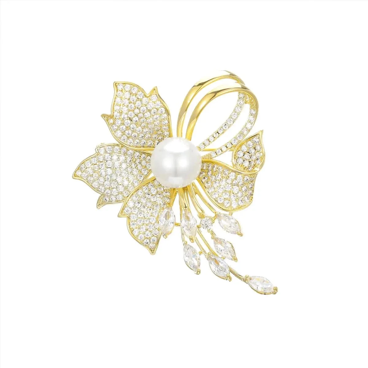 Elegant Pearl Floral Brooch: the shop's own photo