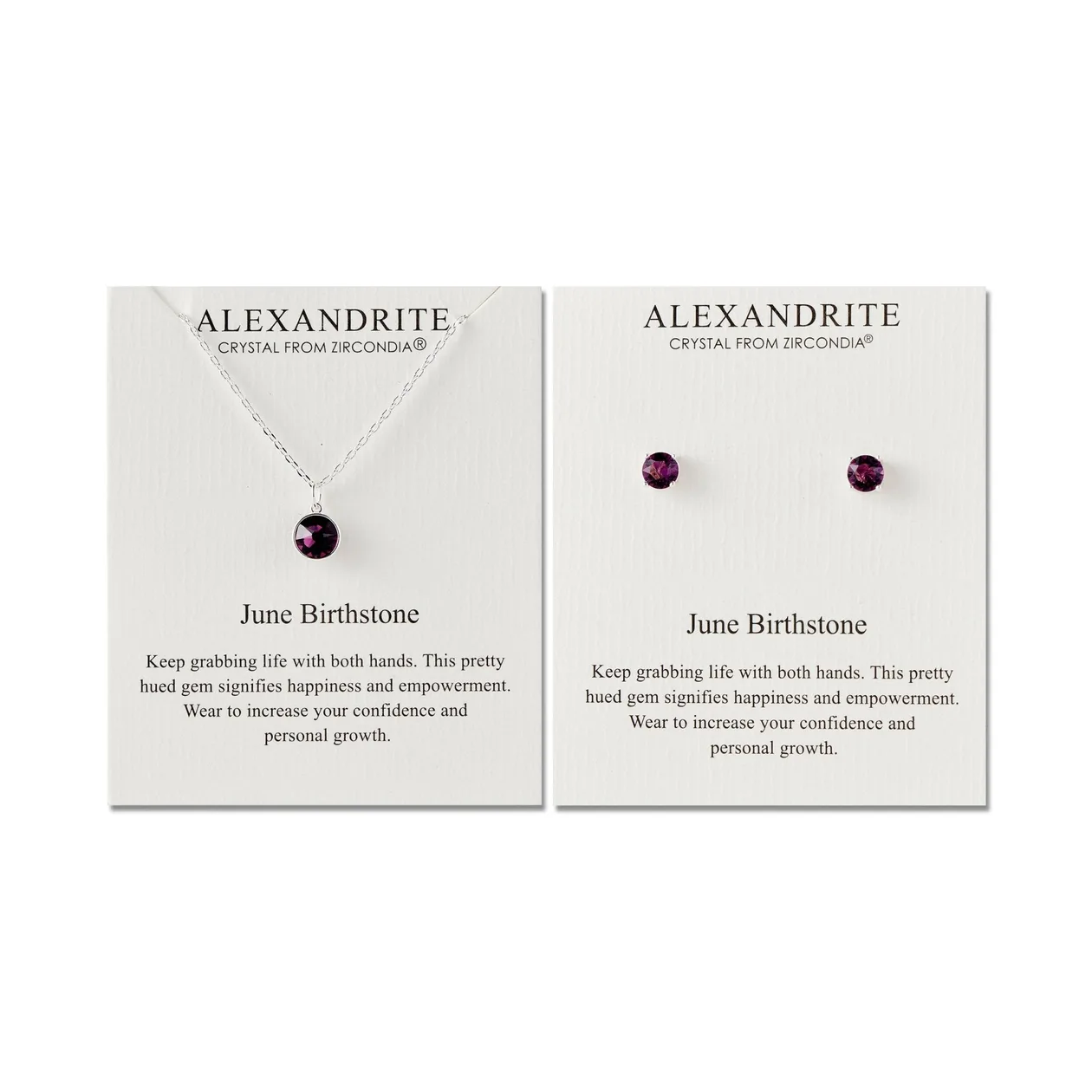 June (Alexandrite) Birthstone Necklace & Earrings Set Created with Zircondia® Crystals: the shop's own photo