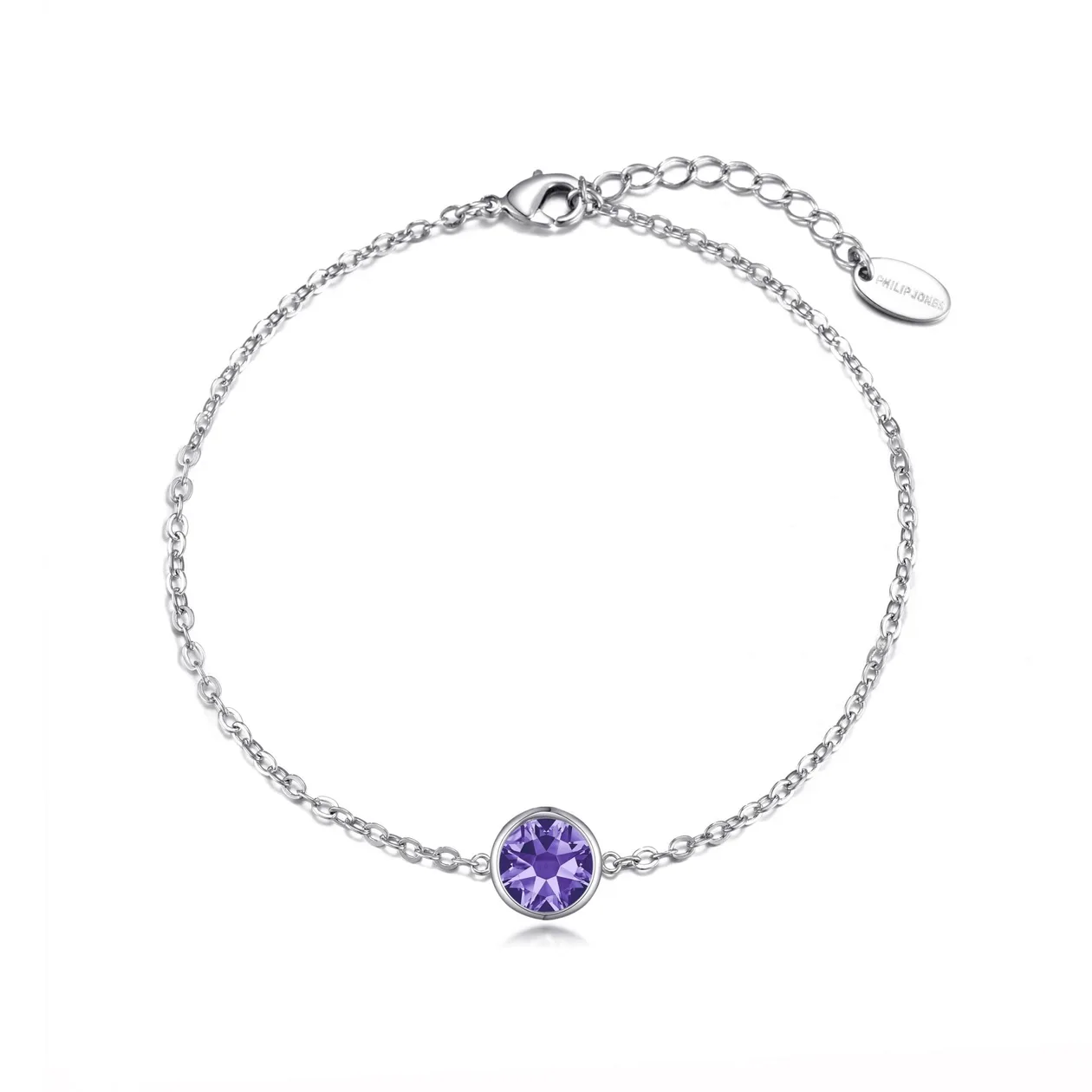 Light Purple Crystal Anklet Created with Zircondia® Crystals: the shop's own photo
