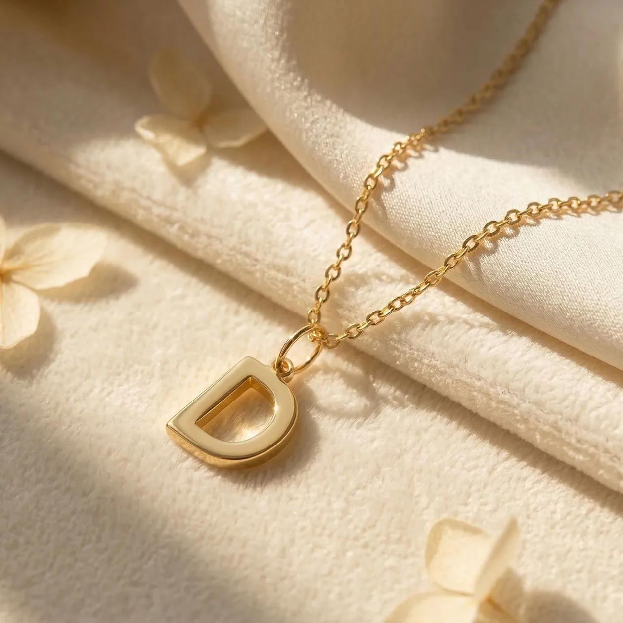 18ct Gold Plated Alpha Initial Necklace - F: the shop's own photo