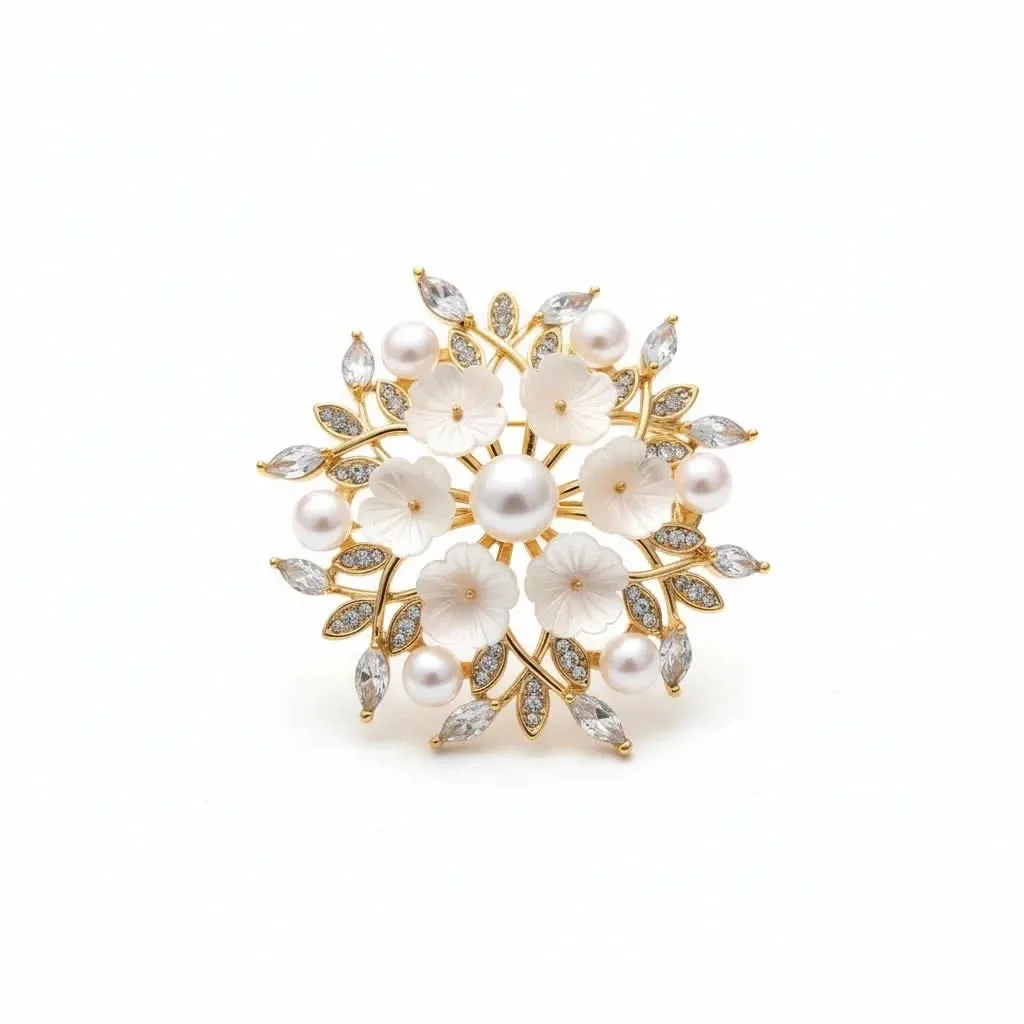 Blossom Pearl Floral Brooch: the shop's own photo