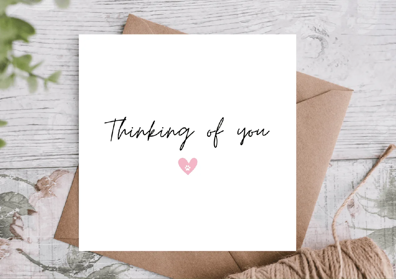 Pet loss Sympathy Card: the shop's own photo