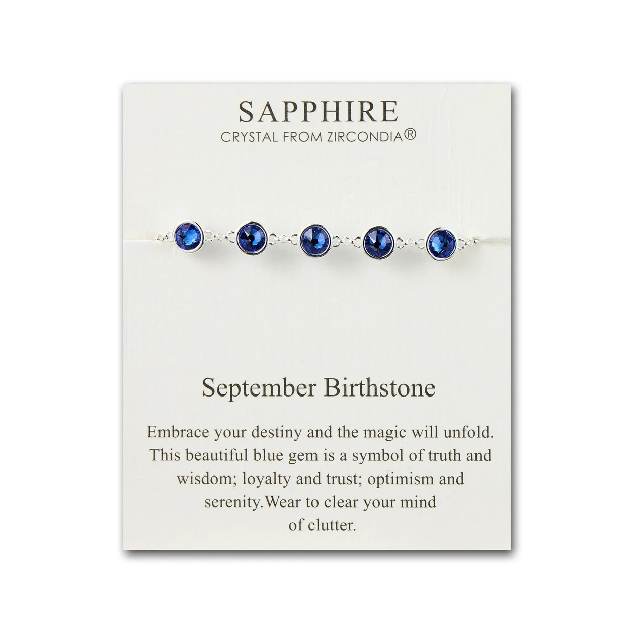 September Birthstone Bracelet Created with Sapphire Zircondia® Crystals: the shop's own photo