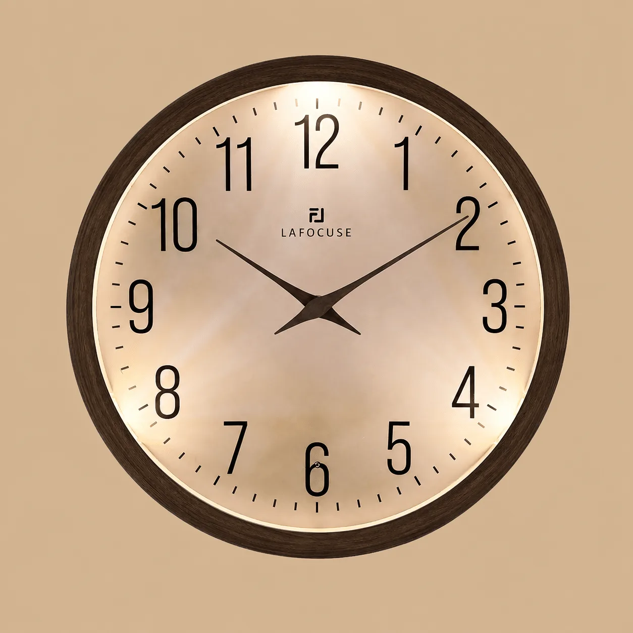 Lafocuse Brown Glow-in-the-Dark Wall Clock: the shop's own photo