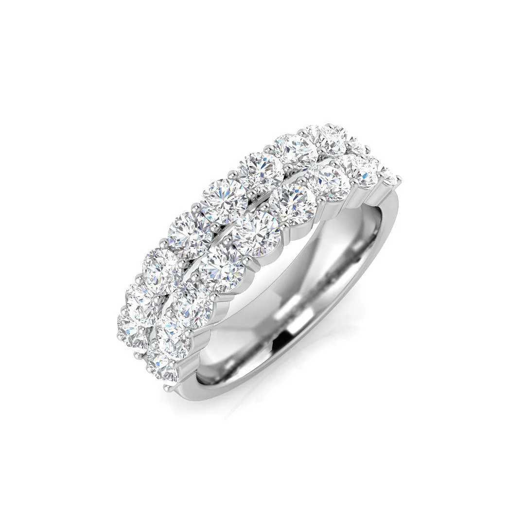 1.50-3.00ct D/VVS Lab-Grown Round Cut Diamond Claw-Set Half Eternity Ring - 18k Yellow Gold / 3.00 Carat: the shop's own photo
