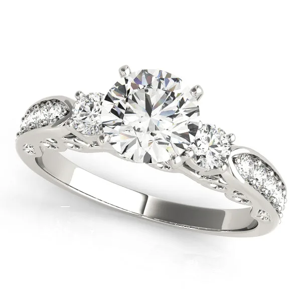 3 Stone Lab-Grown Diamond Engagement Round Cut Ring with Channel-Set - 18k Yellow Gold / 0.50 Carat: the shop's own photo