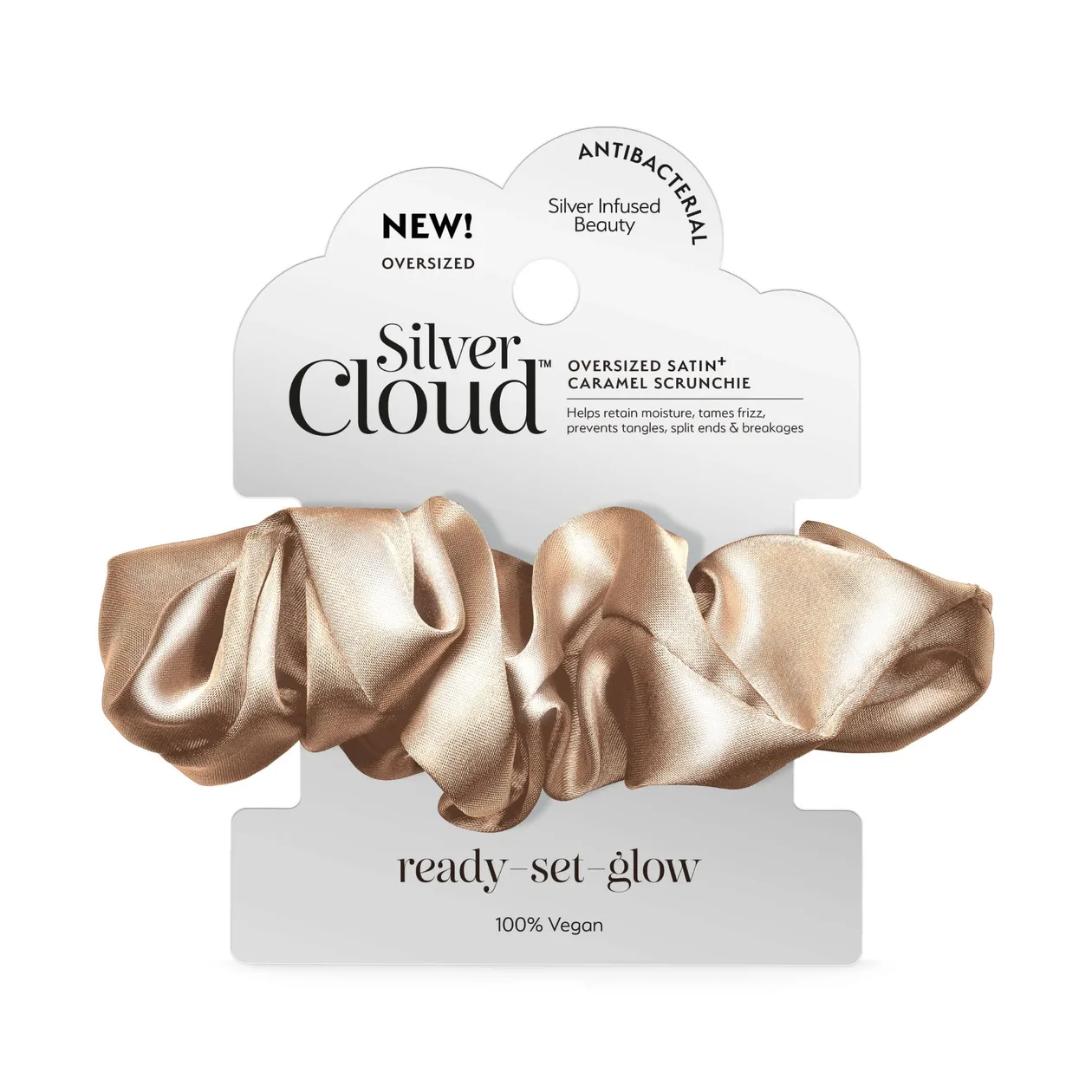 Soft Satin Oversized Caramel Hair Scrunchie: the shop's own photo