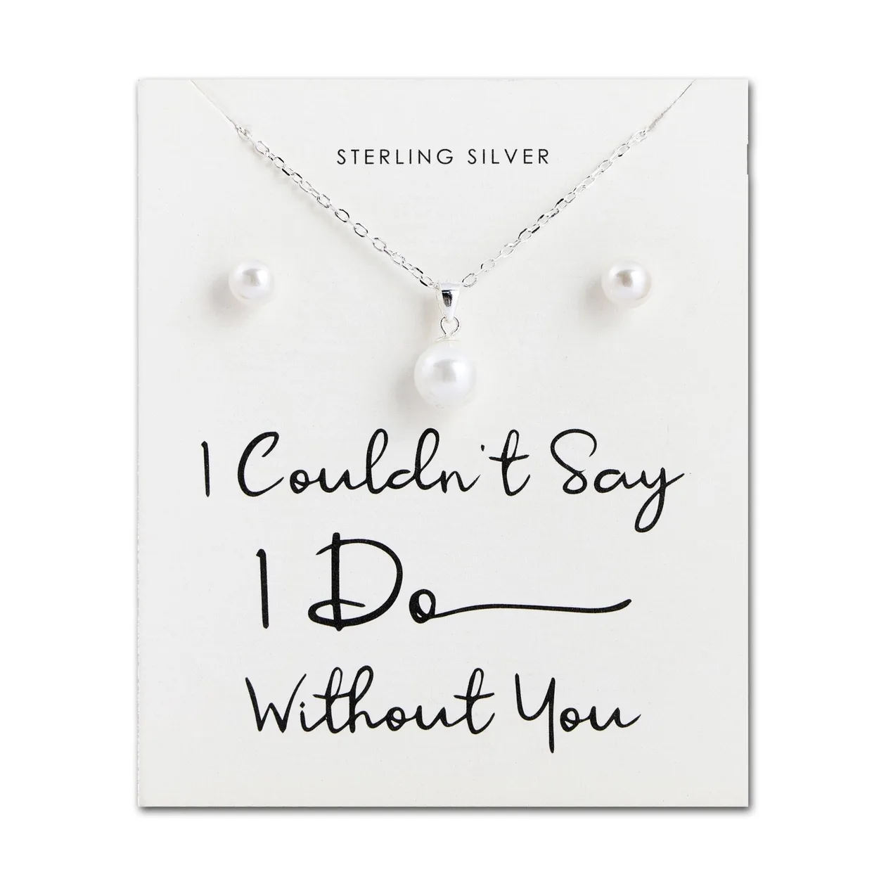 Sterling Silver I Couldn't Say I Do Without You Bridal Shell Pearl Set: the shop's own photo