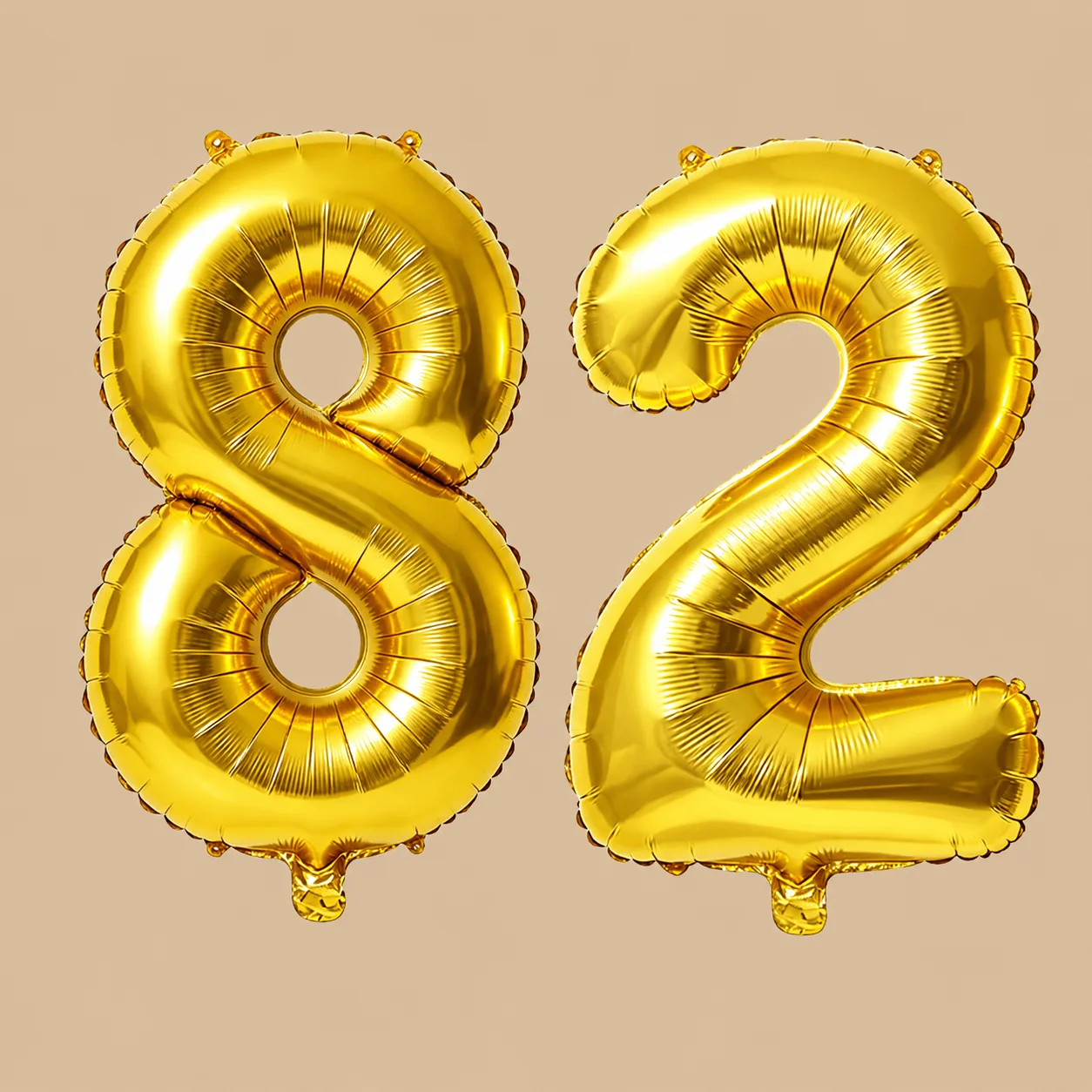 82nd Birthday Gold Number Balloons: the shop's own photo