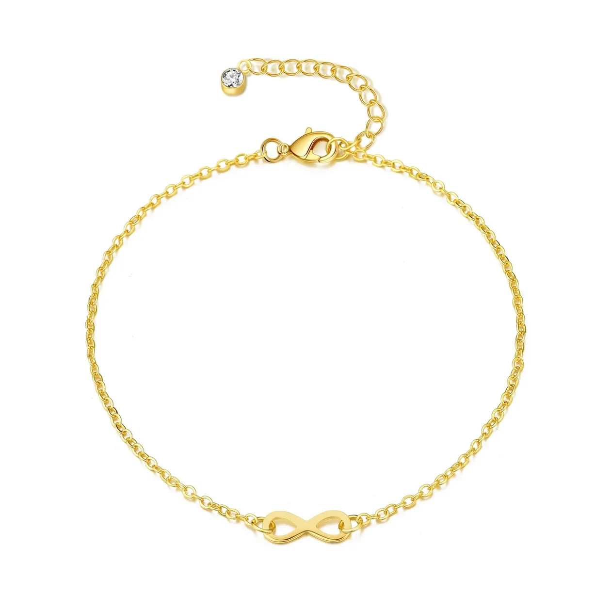 18k Gold Plated Infinity Anklet Created with Zircondia® Crystals: the shop's own photo
