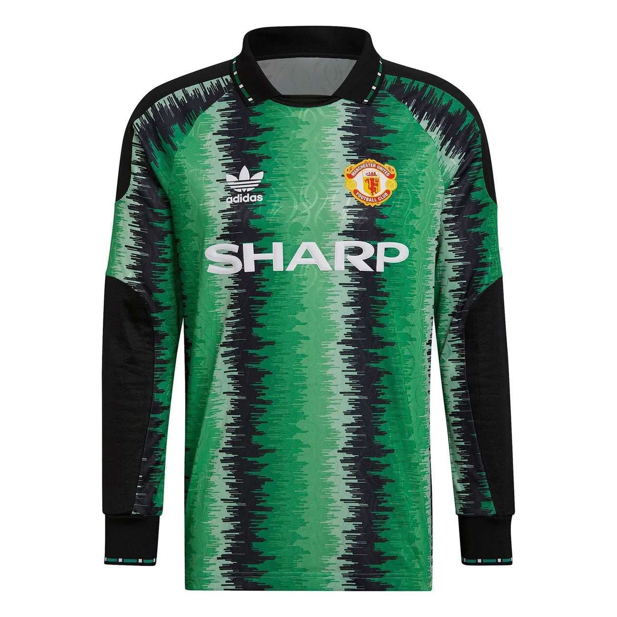 adidas Originals x Manchester United 90s Retro Goalkeeper Jersey - Green Black | Size: S: the shop's own photo