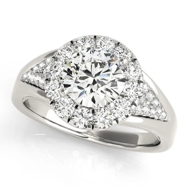 Round Halo Engagement Ring | Pave Diamond & Prong Setting | 9K Gold - 14k Yellow Gold / 1.00 Carat: the shop's own photo