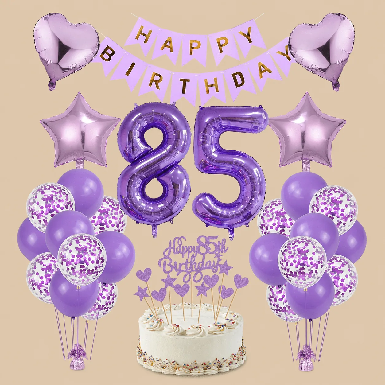 85th Birthday Purple Decoration Set: the shop's own photo