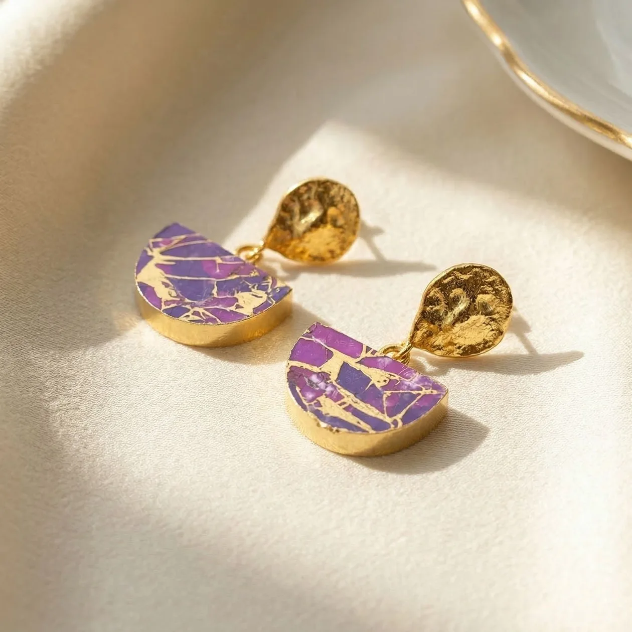 Amethyst February Birthstone Statement Earrings: the shop's own photo