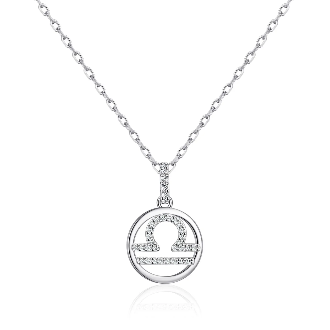 Libra Star Sign Zodiac Necklace with Zircondia® Crystals: the shop's own photo