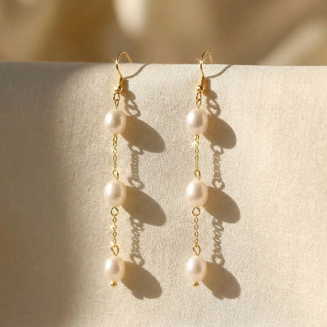 Statement Freshwater Pearl Dangle Drop Bridal Earrings: the shop's own photo