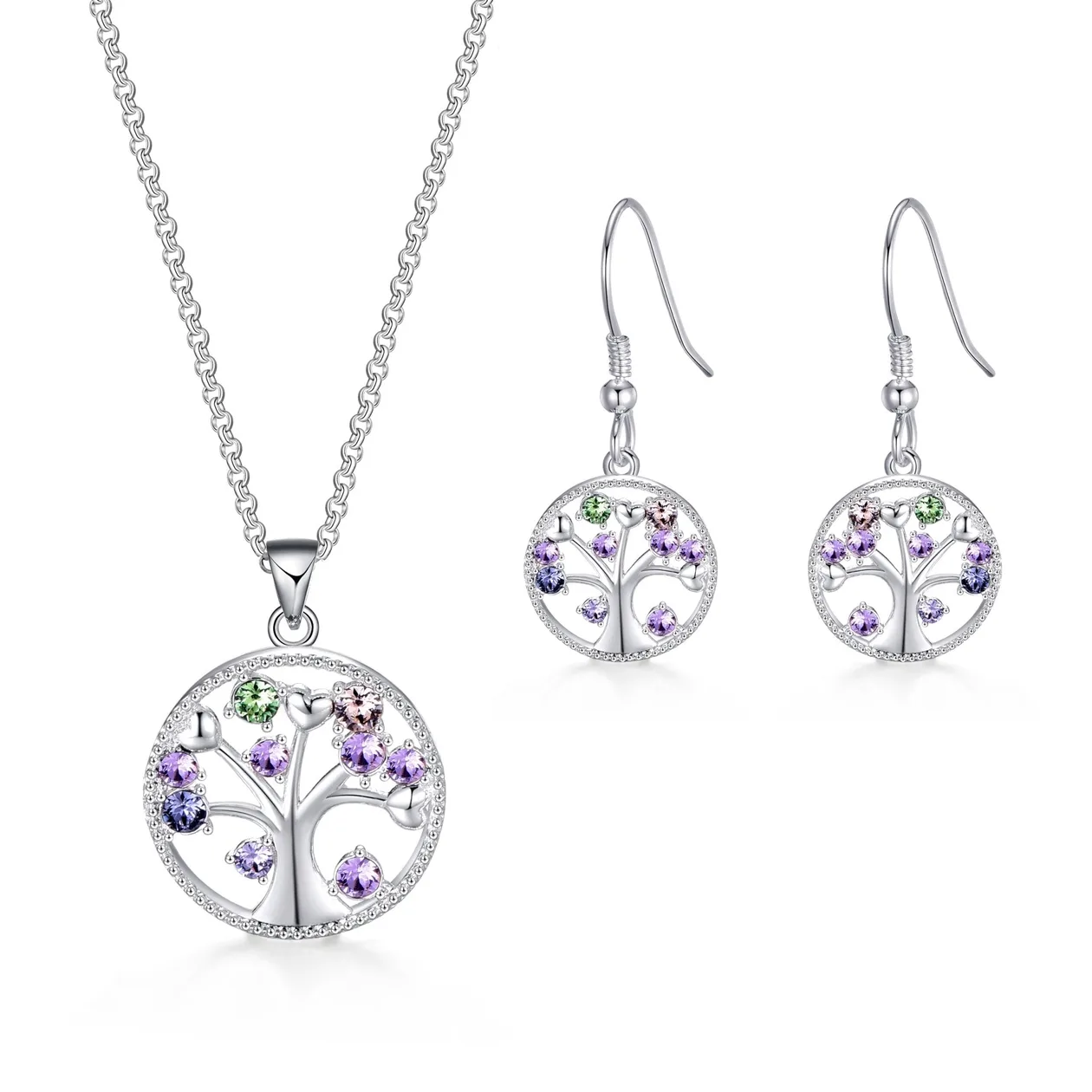 2pc Chakra Tree of Life Set Created with Zircondia® Crystals: the shop's own photo