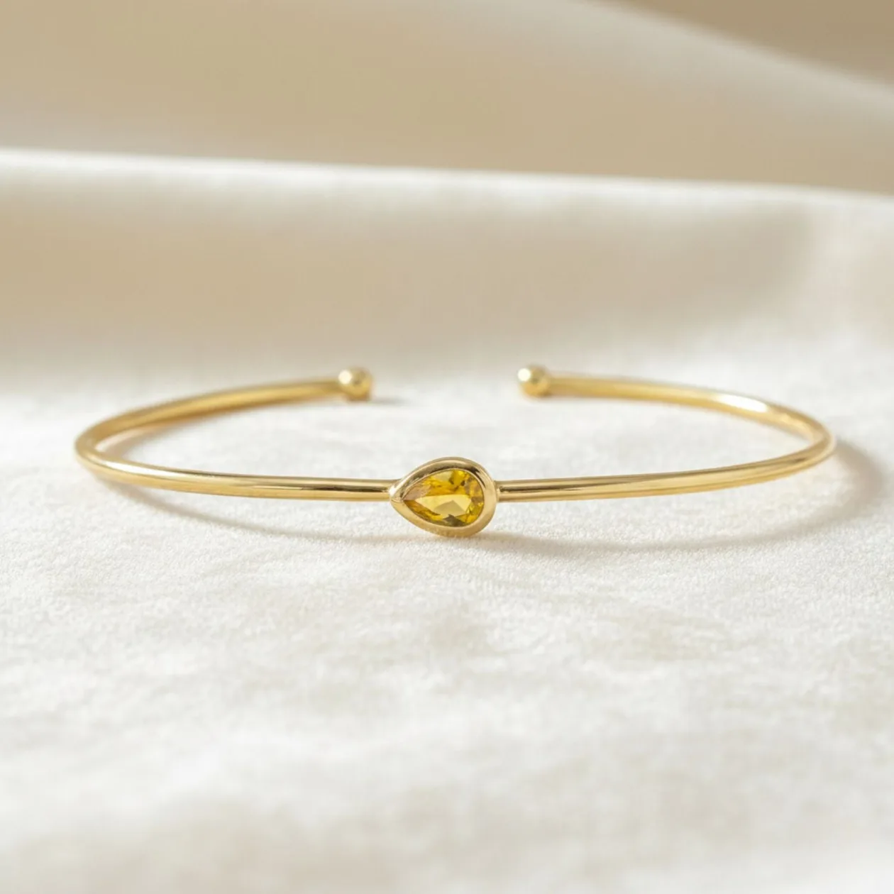 Gold Vermeil Plated Citrine November Birthstone Bangle: the shop's own photo