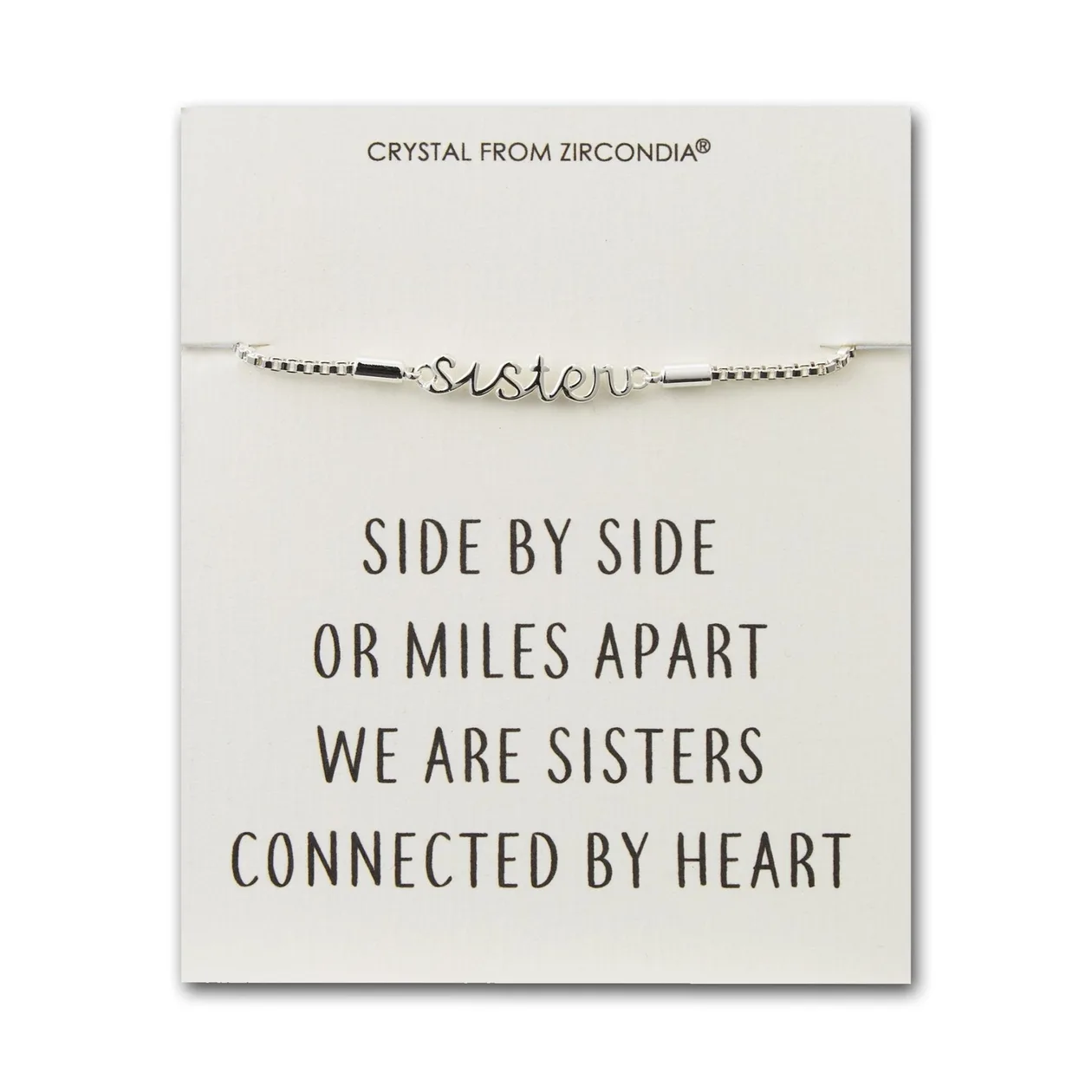 Sister Bracelet with Quote Card Created with Zircondia® Crystals: the shop's own photo