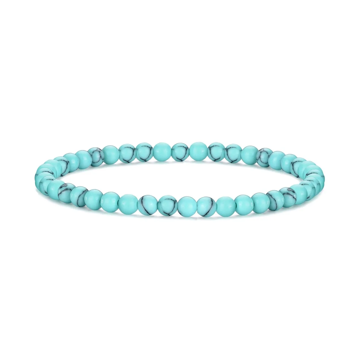 Synthetic Turquoise Mini Beaded Gemstone Stretch Bracelet: the shop's own photo
