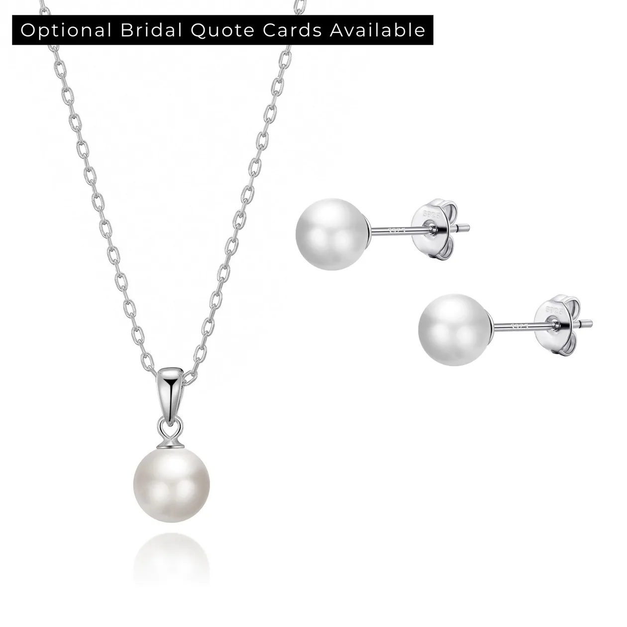 Sterling Silver White Shell Pearl Bridal Set: the shop's own photo