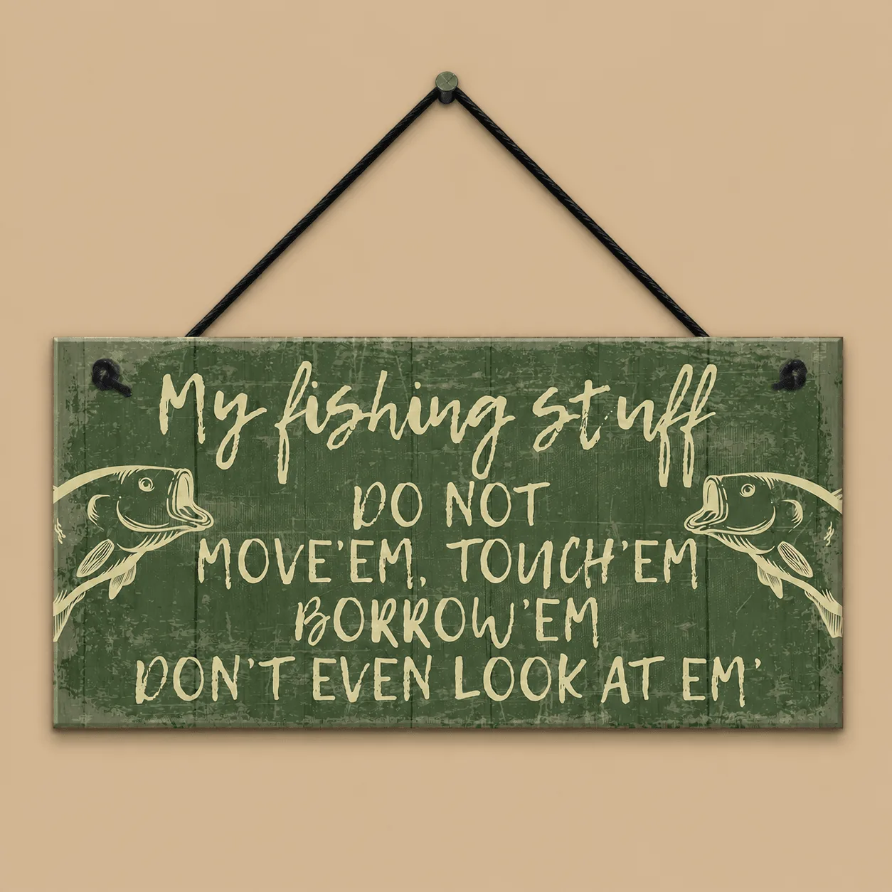 "My Fishing Stuff" Hanging Plaque: the shop's own photo
