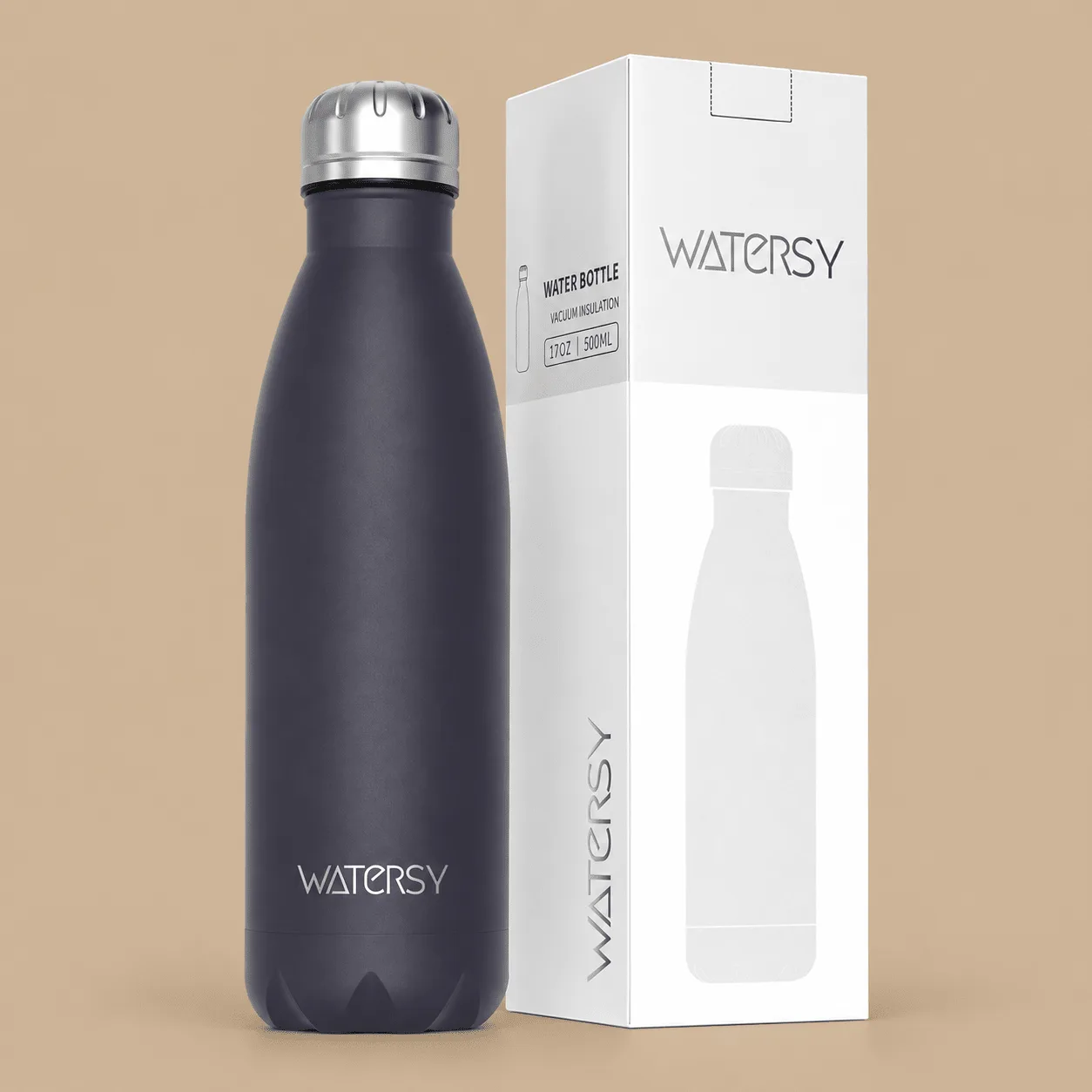 WATERSY Insulated Water Bottle, Dark Purple: the shop's own photo