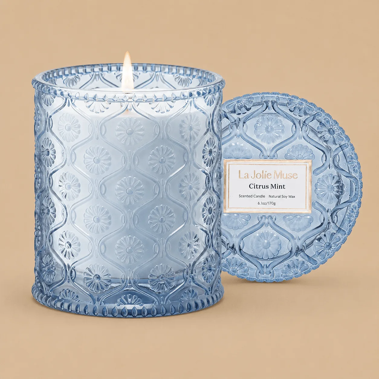 LA Jolie Muse Citrus Mint Candle: the shop's own photo